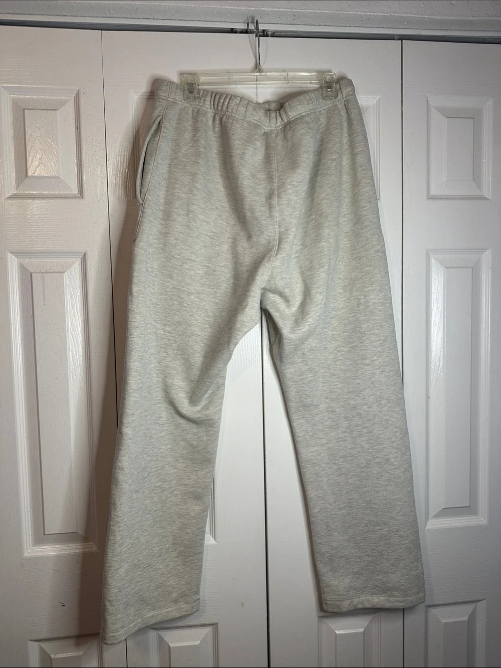 Essentials Light Gray Men's Sweatpants with Thigh Logo